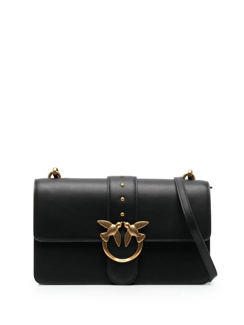 PINKO Love One leather crossbody bag Leather with Gold Bird Ring - Picture 3 of 7